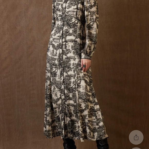 Double D Ranch Dresses & Skirts - Double D Ranch Monochrome Artistic Long Sleeve Dress